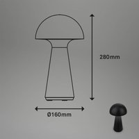 Briloner LED table lamp Fungo, rechargeable, black