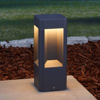 Lucande LED pedestal light Annika, anthracite, metal, 30 cm