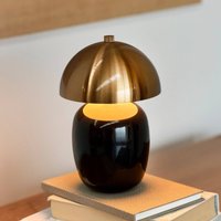 Dyberg Larsen LED-bordslampa Manhatten, svart/mässing