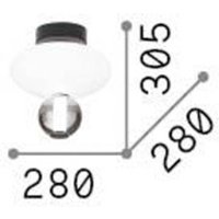 Ideallux Ideal Lux taklampa Lumiere-2, opal/grått glas, svart