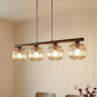 TK Lighting Salvia pendant light, brown/cognac, glass, length 95 cm, E14