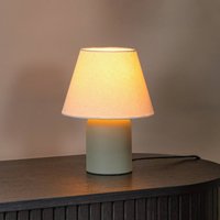 Lucide lampe à poser Macia, vert/beige, hauteur 27 cm, céramique/tissu