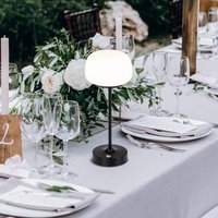 Näve Lampe à poser LED rechargeable Pina noire 27,8 cm Métal/Verre Touch