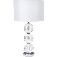 Searchlight Lampe à poser en tissu Bliss, abat-jour blanc