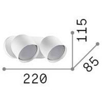 Ideallux Ideal Lux vägglampa Dodo, vit, 2 lampor, metall Ø 8,5 cm