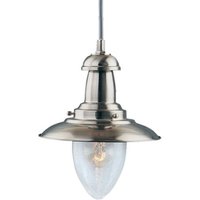 Searchlight Hänglampa Fisherman Ø 18 cm, silver satinerad