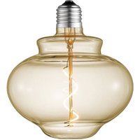 Lucande LED-klocklampa, E27 4W, bärnstensfärgad, Ø 16 cm, 2700K