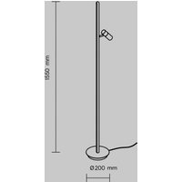 Maytoni LED floor lamp Thin, brass, aluminium, height 155 cm, dimmable