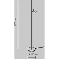 Maytoni LED-golvlampa Thin, mässing, aluminium, höjd 155 cm, dimbar