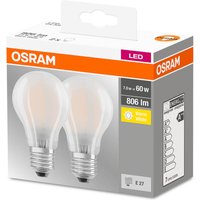 OSRAM Ampoule LED E27 6,5 W 827 mat x2