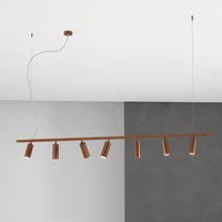 Cremasco Pendant light 7533, burnished wood, 7-bulb, GU10