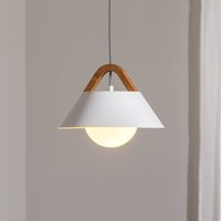 Luminex Funda pendant light, white, Ø 30 cm, 1-bulb, metal/glass