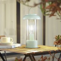 Lindby rechargeable table lamp Yvette, green, IP44, touch dimmer