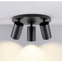 Deko-Light CAN TILT downlight, black, Ø 25 cm, 3-bulb metal GU10