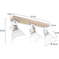 Steinhauer Spot pour plafond Gearwood, 3 lampes blanc