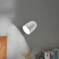 Bover LED-utomhusvägglampa Nut, vit, aluminium/stål, höjd 13,5 cm
