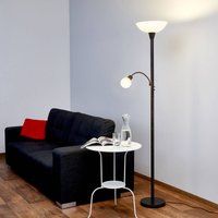 Lindby golvlampa Elaina, läslampa, rostfärgad, 180 cm, E27