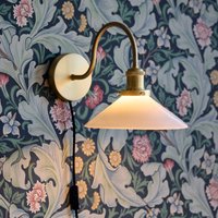 PR Home Axel wall light, brass-coloured, opal glass shade