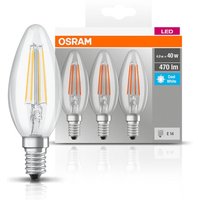 OSRAM LED candle E14 4W filament 4,000K 470lm 3x