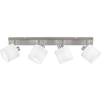 Deckenstrahler Tommy, nickel/weiß, Länge 70 cm, 4-flg.