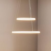 Fabas Luce LED-pendellampa Giotto, 2 lampor, vit