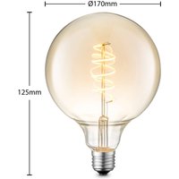 Lucande LED bulb E27 G125 4W 2,700K dimmable amber