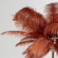 KARE Feather Palm golvlampa med fjädrar, roströd