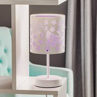ONLI Titilla table lamp in white, lampshade interior purple