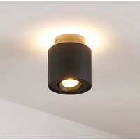 Plafonnier Arcchio Walisa, Ø 10 cm, noir, métal, GU10