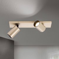 ORION Spotlight Sean, 2-bulb, gold-coloured, metal, swivel-mounted