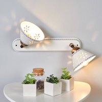 Ceramiche applique murale NONNA à 2 lampes en céramique blanche