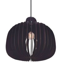 Nordlux Hazo pendant light, Ø 43 cm, black, wood