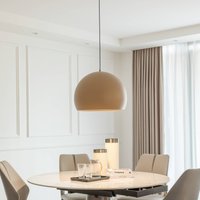 Lucande LED-Hängeleuchte Lythara, braun, Ø 50 cm, Aluminium