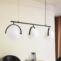 Lucande Helva pendant light, white, 3-bulb, 108 cm, rotatable