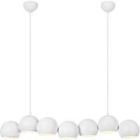 Hängeleuchte Cupolo, weiß, Eisen, Länge 101 cm, 7-flammig