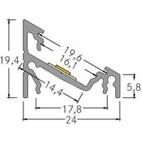Profilé d'angle rapporté BRUMBERG, longueur 1 mètre, aluminium