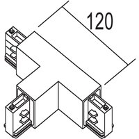 Connecteur en T Ivela Terre gauche, noir