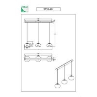 Fabas Luce Suspension LED Brena, transparent, 3 lampes, intensité variable, CCT