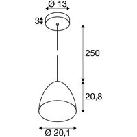 SLV hänglampa Para Cone, Ø 30 cm, svart/guldfärgad