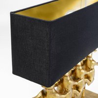 KARE Dancing Cows bordslampa, svart textil, guldfärgad harts