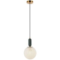 Viokef Polly pendant light with glass shade and marble Ø20cm