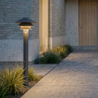 Lucande Montaro LED path light, 110 cm, anthracite, sensor