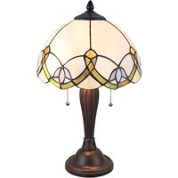 Clayre&Eef Bordslampa 5918 vit/blandade färger Tiffany-stil