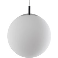 Argon Hänglampa Bernike, vit/krom, glas, Ø 30 cm