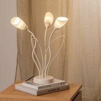 Jupiter Lampe à poser Gloriosa, crème, verre, à 3 lampes