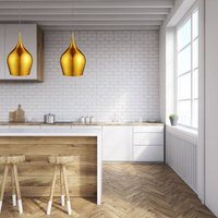 Searchlight Vibrant - shimmering gold hanging light