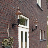 K.S. Verlichting Hoorn vägglampa för utomhusbruk, toppkontakt, svart