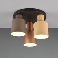 Trio Lighting Agudo ceiling light, multicoloured 3-bulb circular