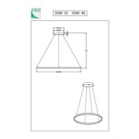 Fabas Luce Giotto LED-pendellampa, Ø 100 cm, 1 lampa, svart