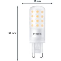 Philips bi-pin LED bulb, G9, 4W, matt, 480lm, 2,700K, dimmable